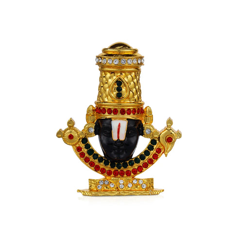 Giri Balaji Murti Multicolour Stone Balaji Idol/ Gold Polish Balaji Statue For Car